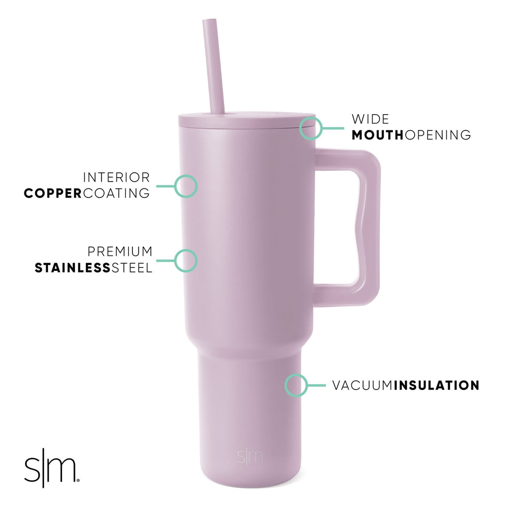 Simple Modern 40 fl oz Insulated Stainless Steel Trek Tumbler with Straw Lid | 80s Mix - ZFZ8