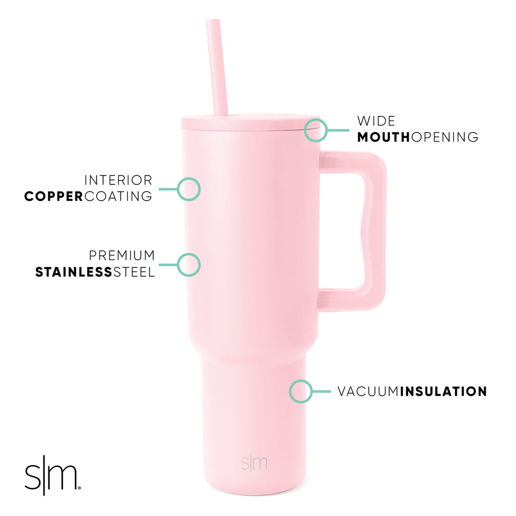 Simple Modern 40 fl oz Insulated Stainless Steel Trek Tumbler with Straw Lid | 80s Mix - ZFZ8