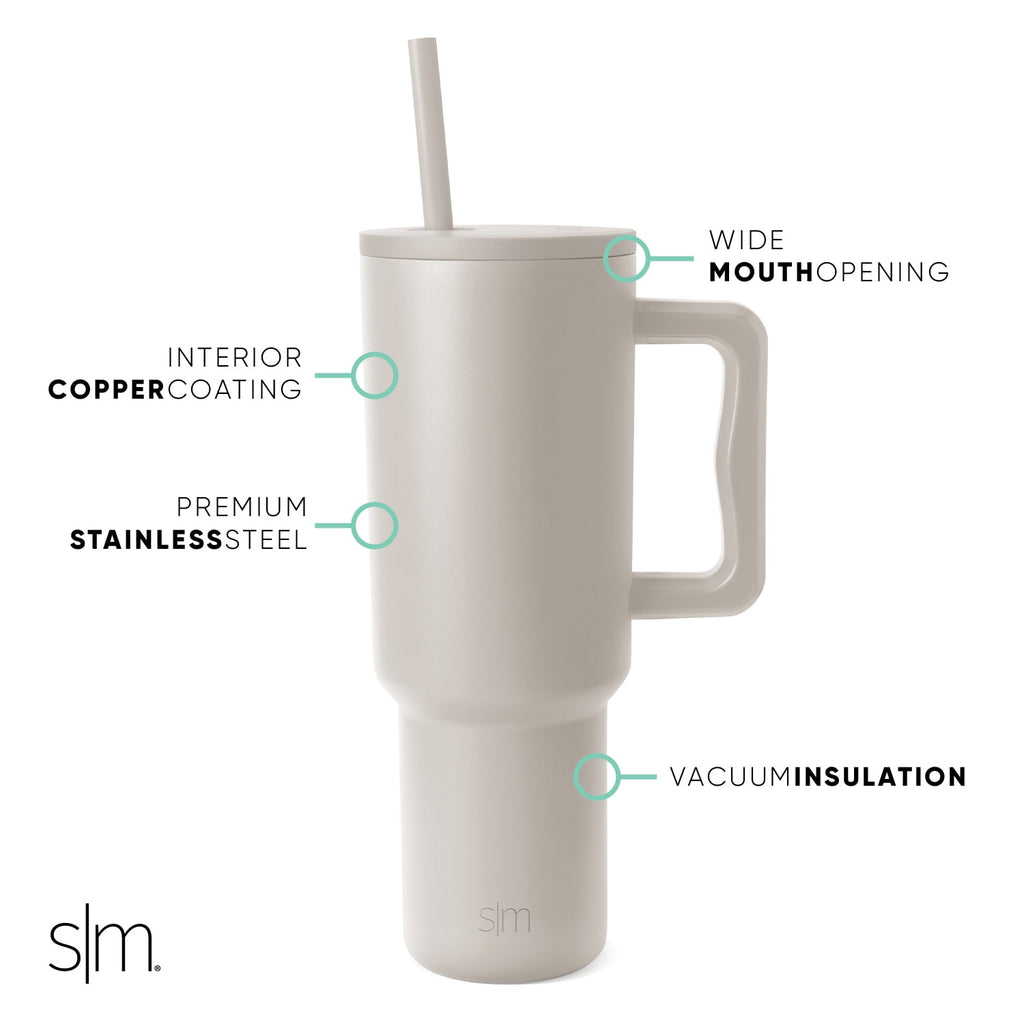 Simple Modern 40 fl oz Insulated Stainless Steel Trek Tumbler with Straw Lid | 80s Mix - ZFZ8