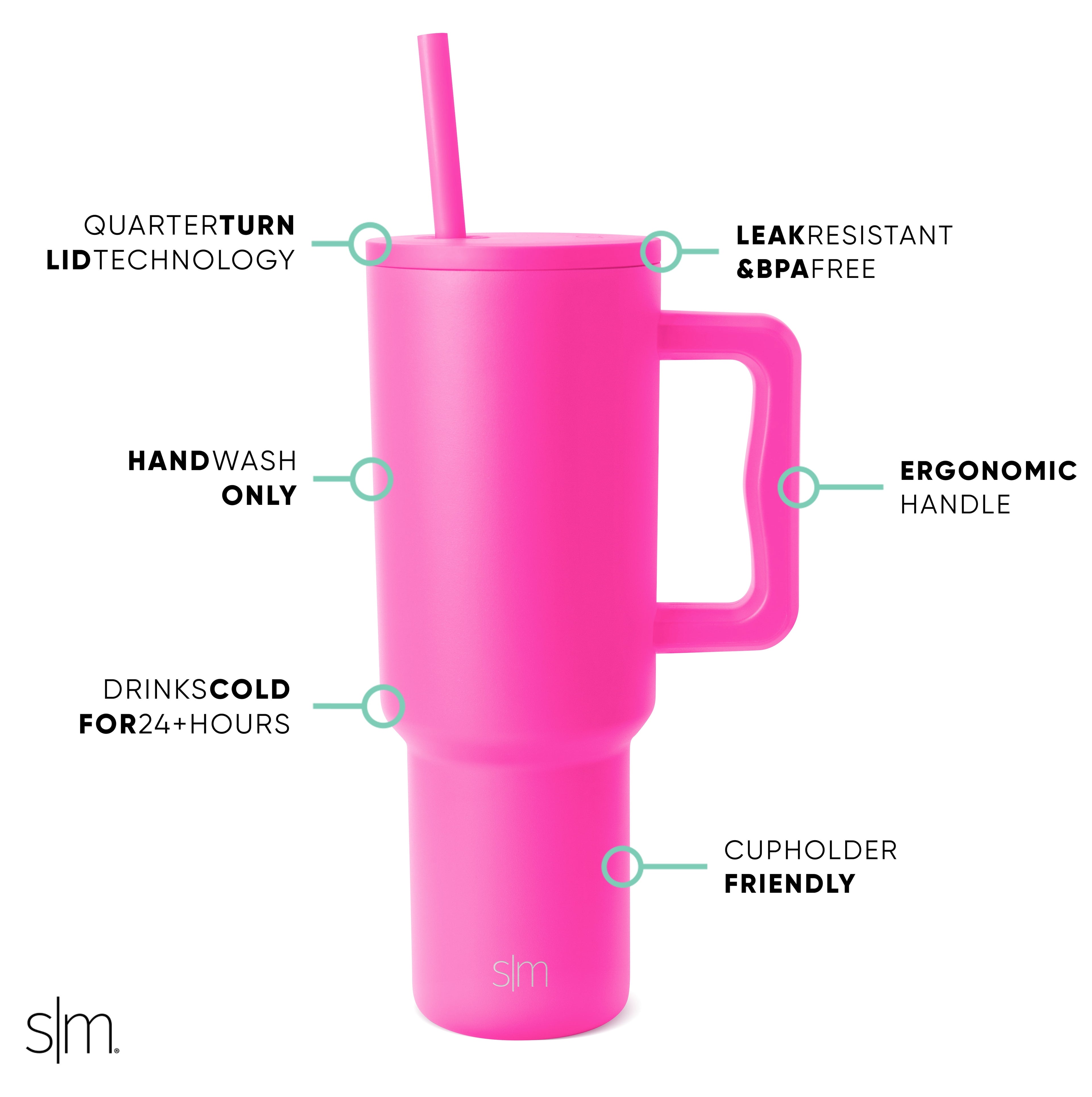 Simple Modern 40 fl oz Insulated Stainless Steel Trek Tumbler with Straw Lid | 80s Mix - ZFZ8