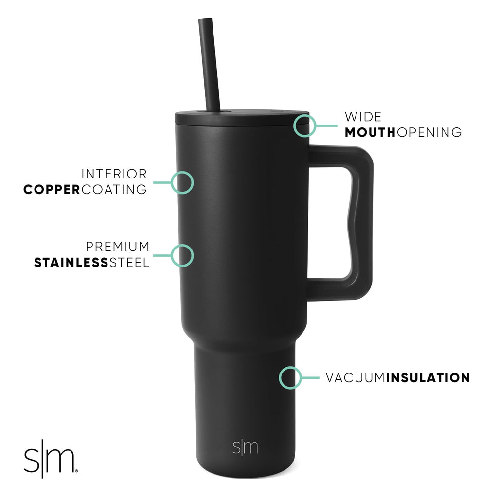 Simple Modern 40 fl oz Insulated Stainless Steel Trek Tumbler with Straw Lid | 80s Mix - ZFZ8