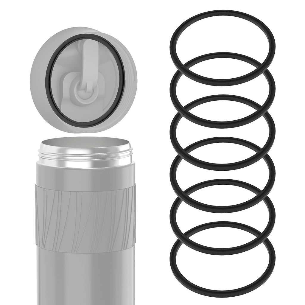 Linkidea 6 Pack Water Bottle Gasket Replacement Compatible with Contigo Byron Snapseal Travel Mug 16oz/20oz, Silicone O Ring Leak Proof Rubber Seal with Tweezer for Bottle Lid, Black - HV6G