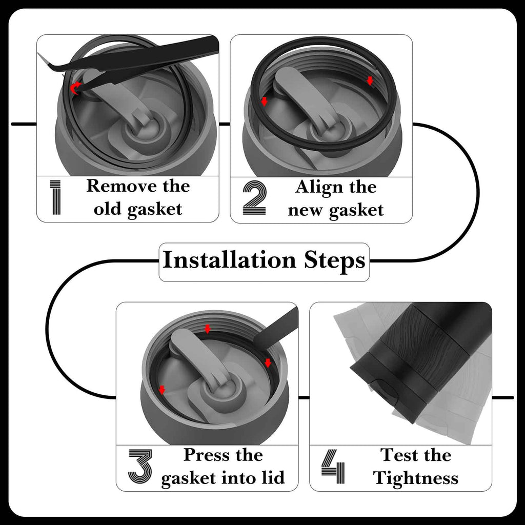 Linkidea 6 Pack Water Bottle Gasket Replacement Compatible with Contigo Byron Snapseal Travel Mug 16oz/20oz, Silicone O Ring Leak Proof Rubber Seal with Tweezer for Bottle Lid, Black - HV6G
