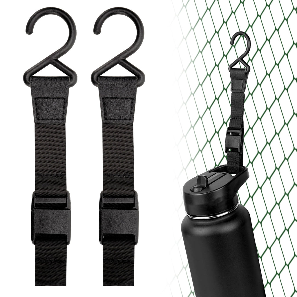 Linkidea 2 Pack Fence Hooks for Waterbottle, Compatible with Stanley, Nalgene, IRON FLASK with Handle Bottle &amp; Tumbler, S Shaped Hook Hanger Magnetic Buckle for Outdoor Sports Camping - QEYE