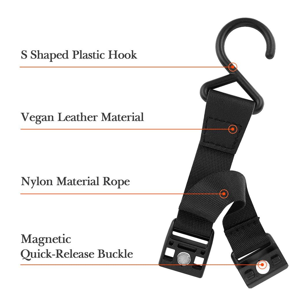 Linkidea 2 Pack Fence Hooks for Waterbottle, Compatible with Stanley, Nalgene, IRON FLASK with Handle Bottle &amp; Tumbler, S Shaped Hook Hanger Magnetic Buckle for Outdoor Sports Camping - QEYE