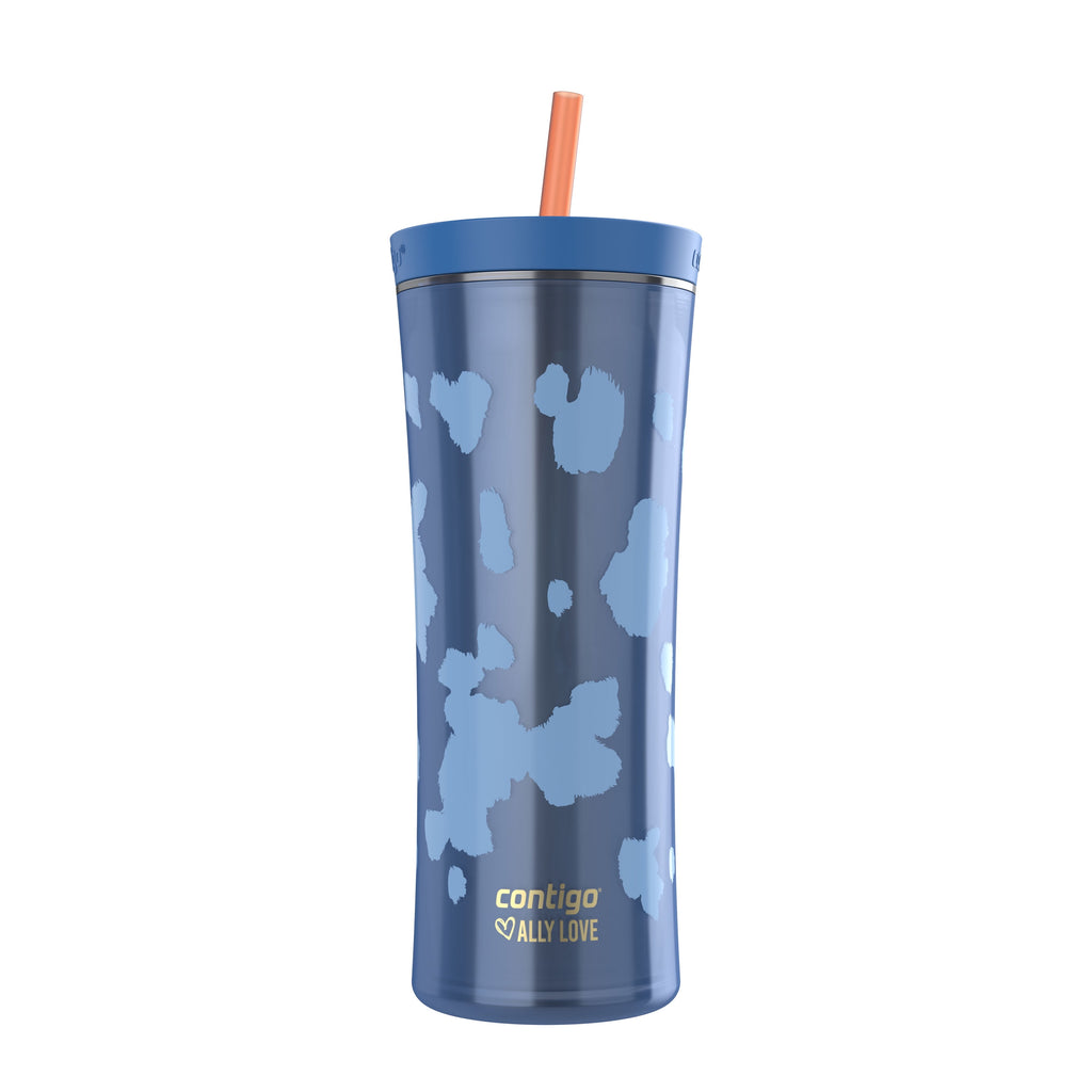 Contigo 20oz Shake &amp; Go Tumbler, Plastic with Straw, Stellar Jay Cowhide Couture - HPJ2