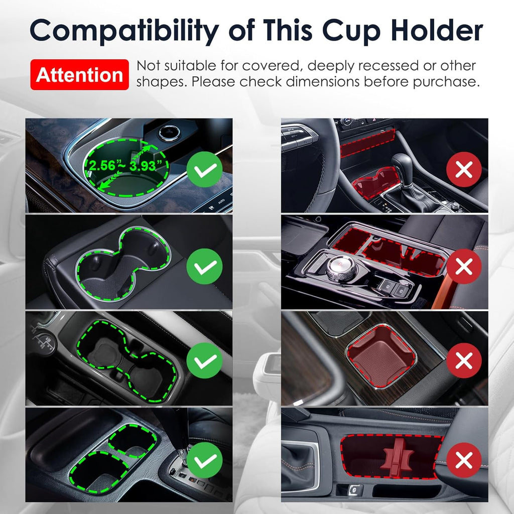 Cup Holder Expander: One-Button Open, Universal, Adjustable Holder(Diameter 2.6"- 4.8"), Cup Holder Expander for , , Nalgene, Takeya, Camelbak, Ramblers, , Tumblers, Mugs - DEZ3