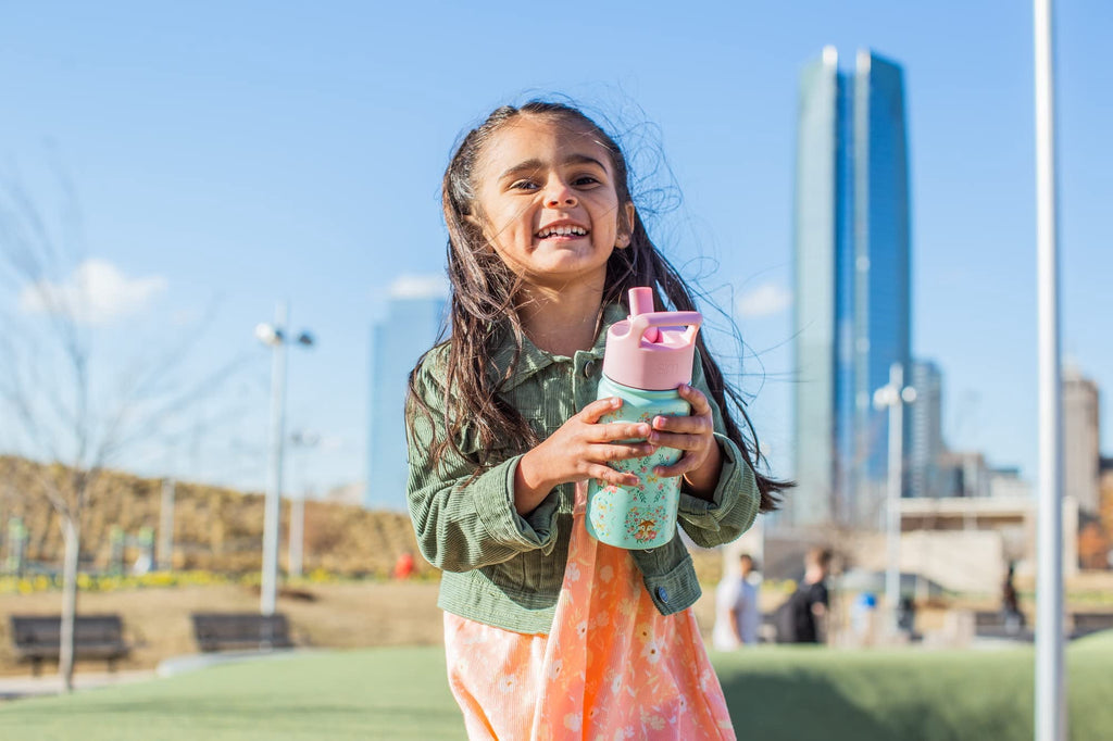 Simple Modern Blippi Kids Water Bottle with Straw Lid | Insulated Stainless Steel Reusable Tumbler for Toddlers, Girls | Summit Collection | 14oz, Blippi Space - CZ9K