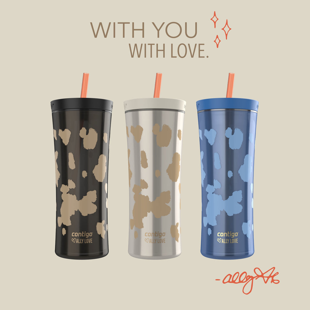 Contigo 20oz Shake &amp; Go Tumbler, Plastic with Straw, Licorice Cowhide Couture - 675A