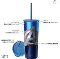 Simple Modern Insulated Avengers Shield 24oz  Tumbler W/Flip Lid and Straw Lid - BFUS