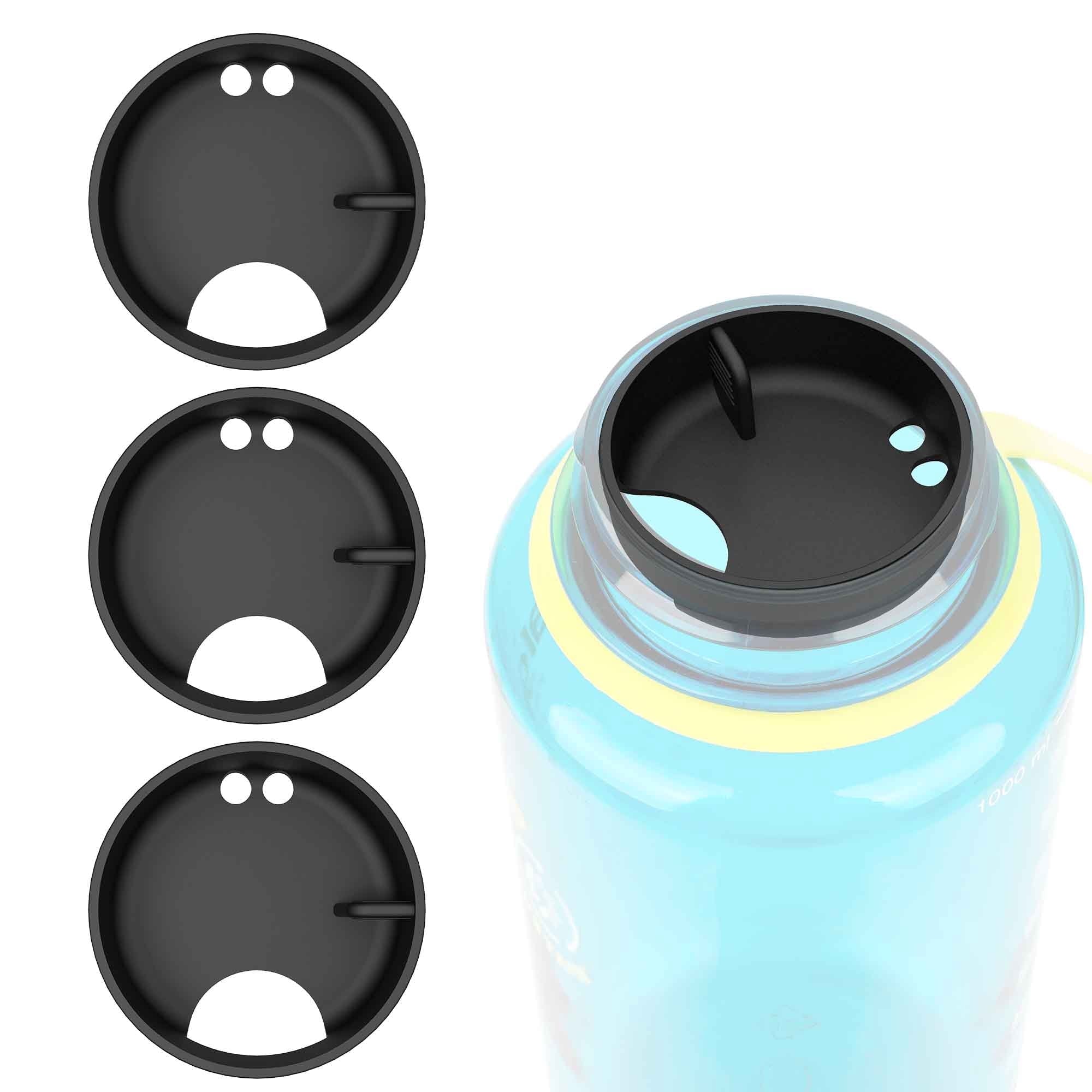 Linkidea 4 Pack Water Bottle Silicone Splashguard Compatible with Nalgene Sustain Wide Mouth 32oz, Anti-Spill Splash Guard for Wide-Necked Bottles with 53mm Opening, Waterbottle Easy Sipper - JF3C