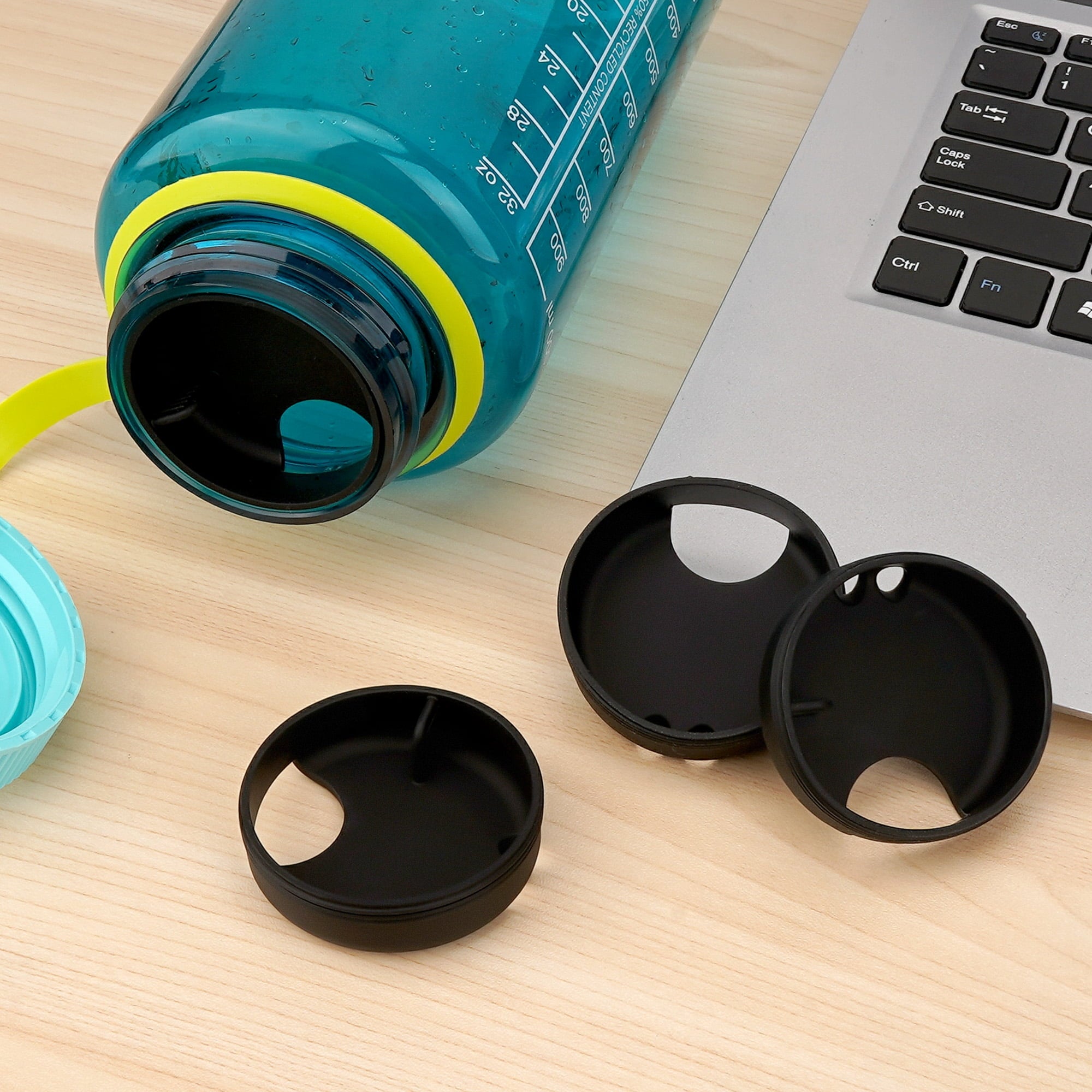 Linkidea 4 Pack Water Bottle Silicone Splashguard Compatible with Nalgene Sustain Wide Mouth 32oz, Anti-Spill Splash Guard for Wide-Necked Bottles with 53mm Opening, Waterbottle Easy Sipper - JF3C