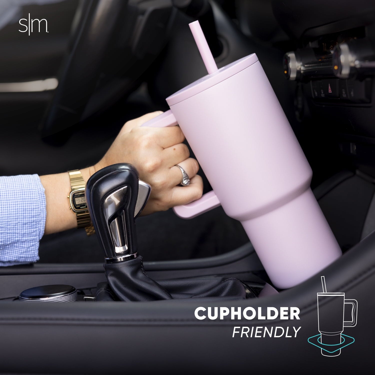 Simple Modern 30 fl oz Insulated Stainless Steel Trek Tumbler with Straw Lid | Seaglass Sage and Cream Checkmate - 2P24
