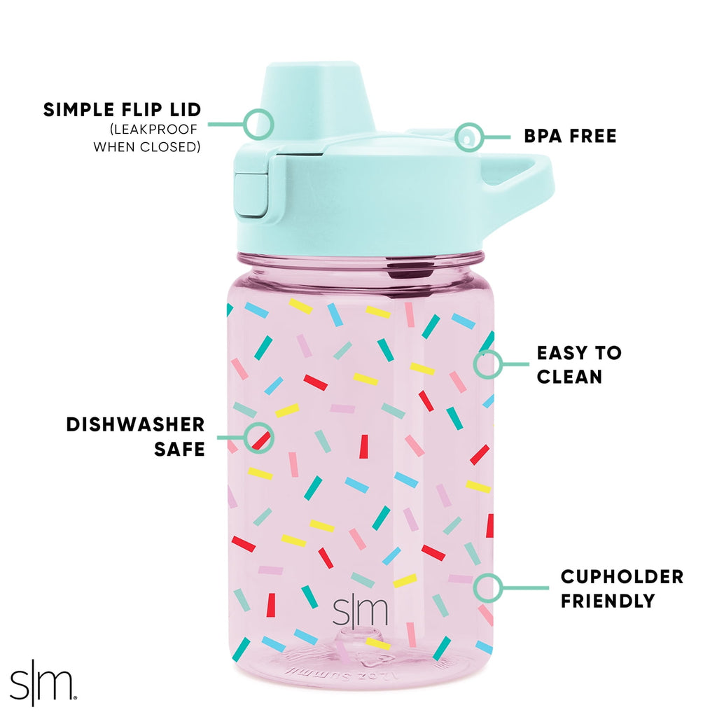 Simple Modern 12 fl oz Reusable Tritan Summit Water Bottle with Silicone Straw Lid | Birthday Cake - 7T9B