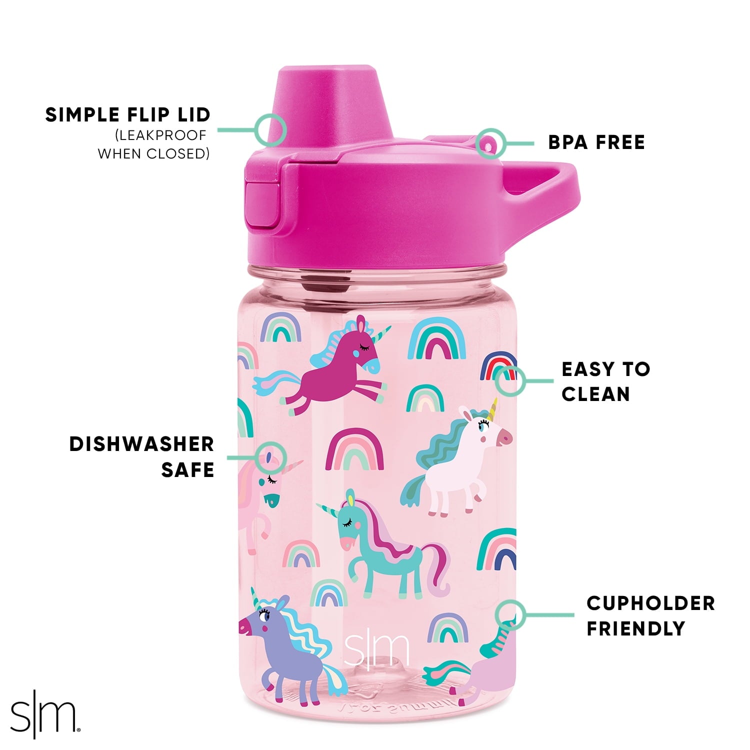 Simple Modern 12 fl oz Reusable Tritan Summit Water Bottle with Silicone Straw Lid | Birthday Cake - 7T9B