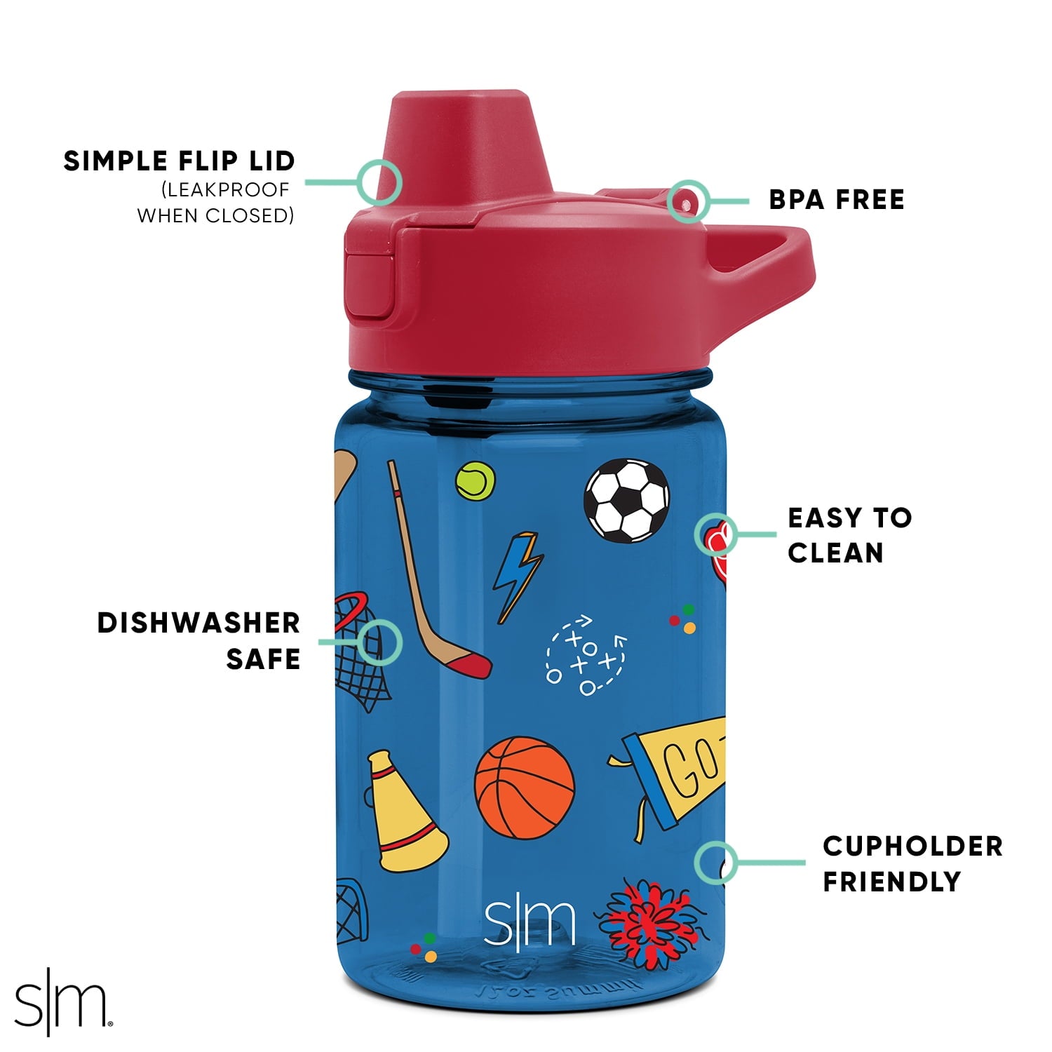 Simple Modern 12 fl oz Reusable Tritan Summit Water Bottle with Silicone Straw Lid | Birthday Cake - 7T9B