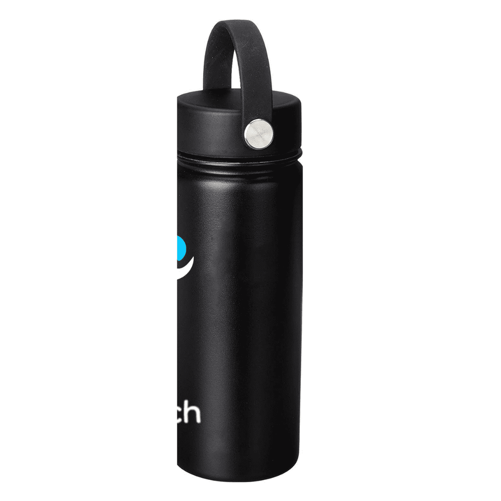 NuRich Sports Water Bottle - 18 Oz, Vacuum Insulated Stainless Steel, Modern Double Walled, Simple Thermo Modern Mug, Hydro Metal Canteen Flask Wide Mouth with Sweat Proof Design for Cold &amp; Hot Temp - 5N3P