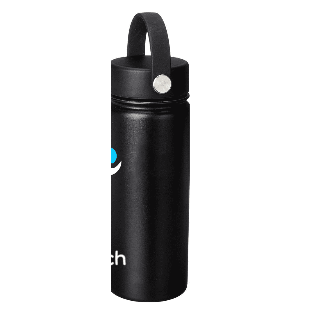 NuRich Sports Water Bottle - 18 Oz, Vacuum Insulated Stainless Steel, Modern Double Walled, Simple Thermo Modern Mug, Hydro Metal Canteen Flask Wide Mouth with Sweat Proof Design for Cold &amp; Hot Temp - 5N3P