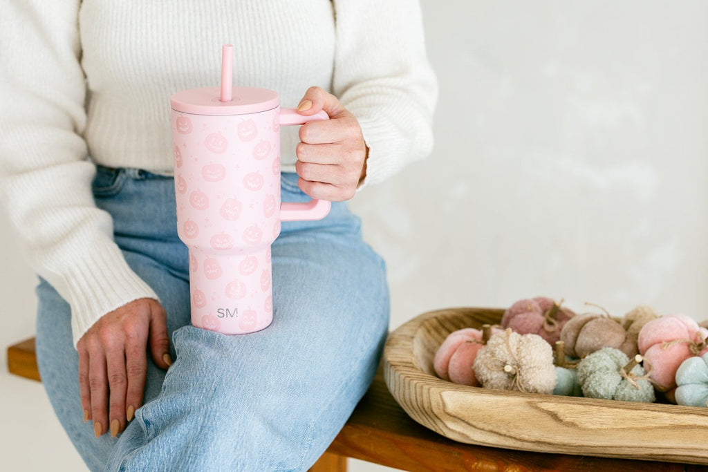 Simple Modern 30 fl oz Insulated Stainless Steel Trek Tumbler with Straw Lid | Seaglass Sage and Cream Checkmate - 2P24
