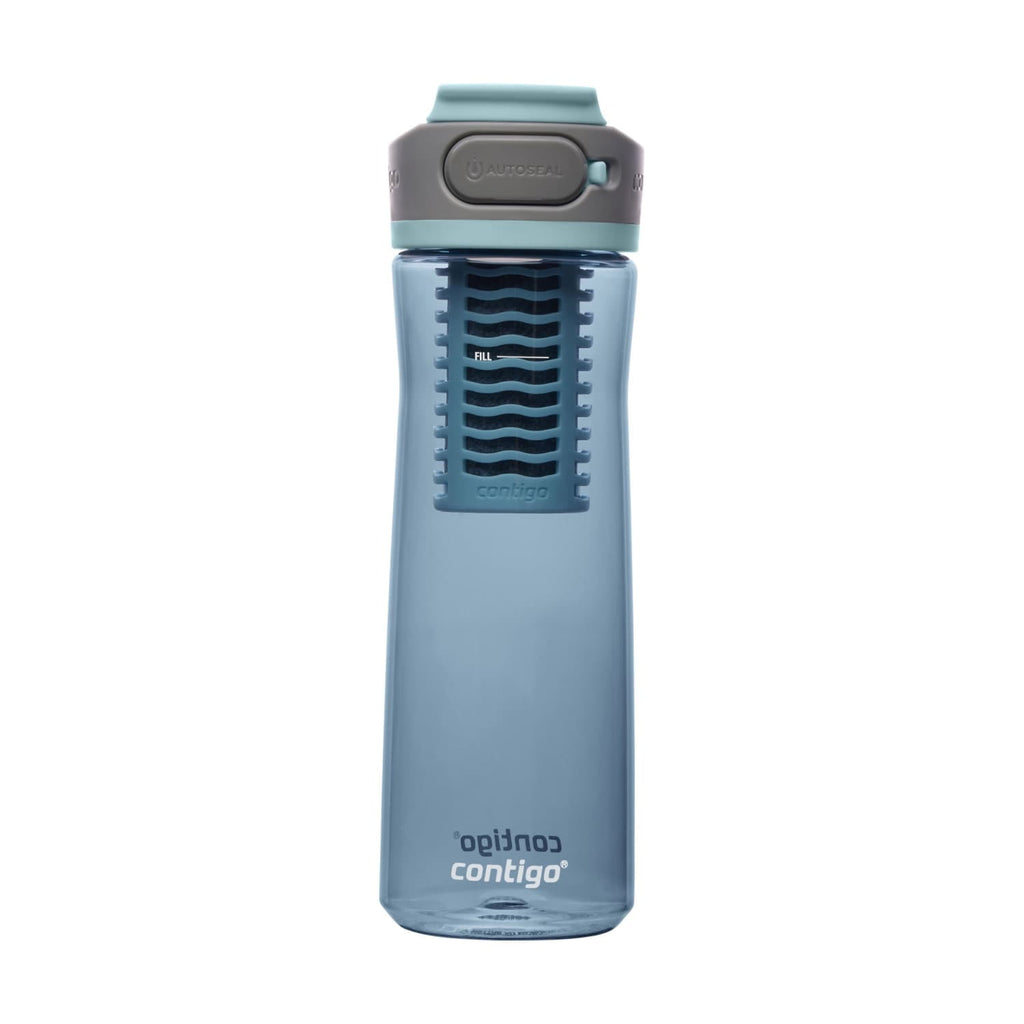 (2 pack) Contigo Clybourn Plastic FreeFlow Filter Water Bottle with AUTOSEAL Lid 24 oz., Dark Ice, with Replacable Filter - GSKW
