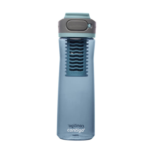 (2 pack) Contigo Clybourn Plastic FreeFlow Filter Water Bottle with AUTOSEAL Lid 24 oz., Dark Ice, with Replacable Filter - GSKW