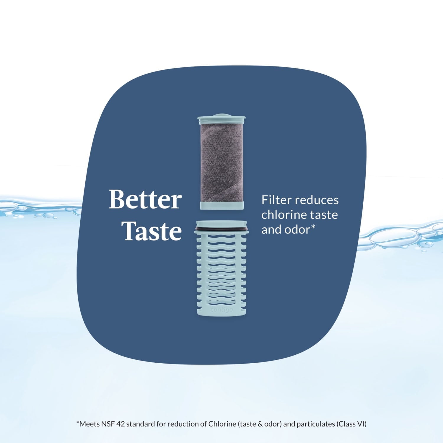 (2 pack) Contigo Clybourn Plastic FreeFlow Filter Water Bottle with AUTOSEAL Lid 24 oz., Dark Ice, with Replacable Filter - GSKW
