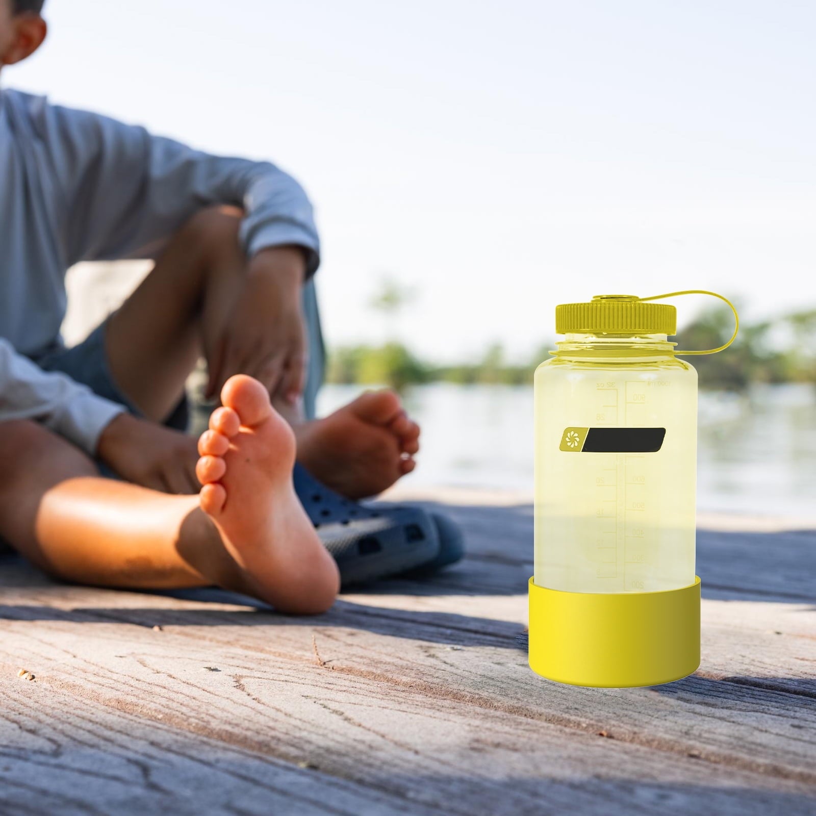 Linkidea 2 Pack Water Bottle Boot Compatible with Nalgene Sustain Wide Mouth 32oz/48oz, Narrow Mouth 32oz, Silicone Anti-Slip Bottle Bottom Bumper Protector (Yellow) - QUTA
