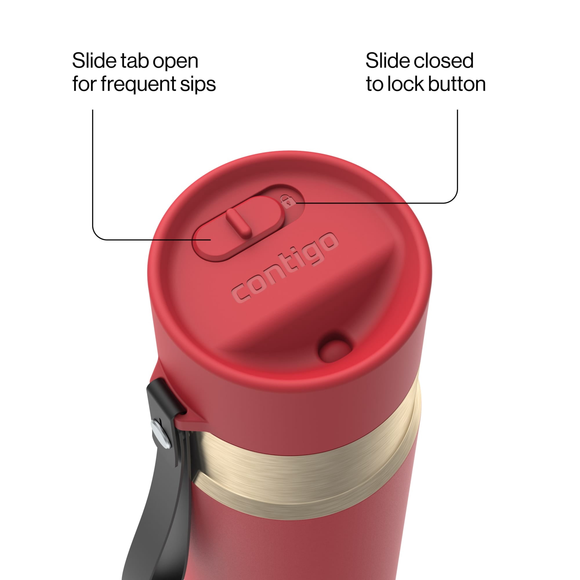 Contigo AutoSeal 16 oz Leakproof Water Bottle with Carrying Strap - 2YAK