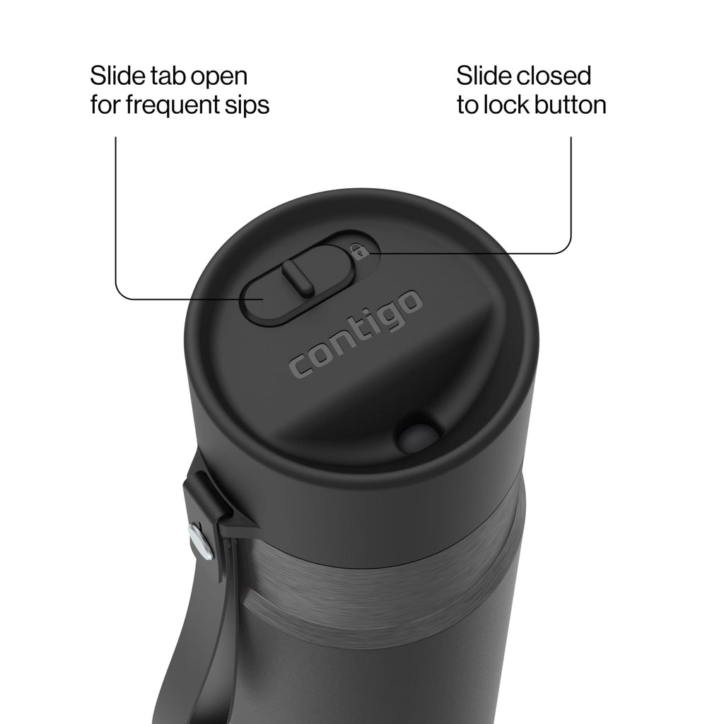 Contigo AutoSeal 16 oz Leakproof Water Bottle with Carrying Strap - 2YAK