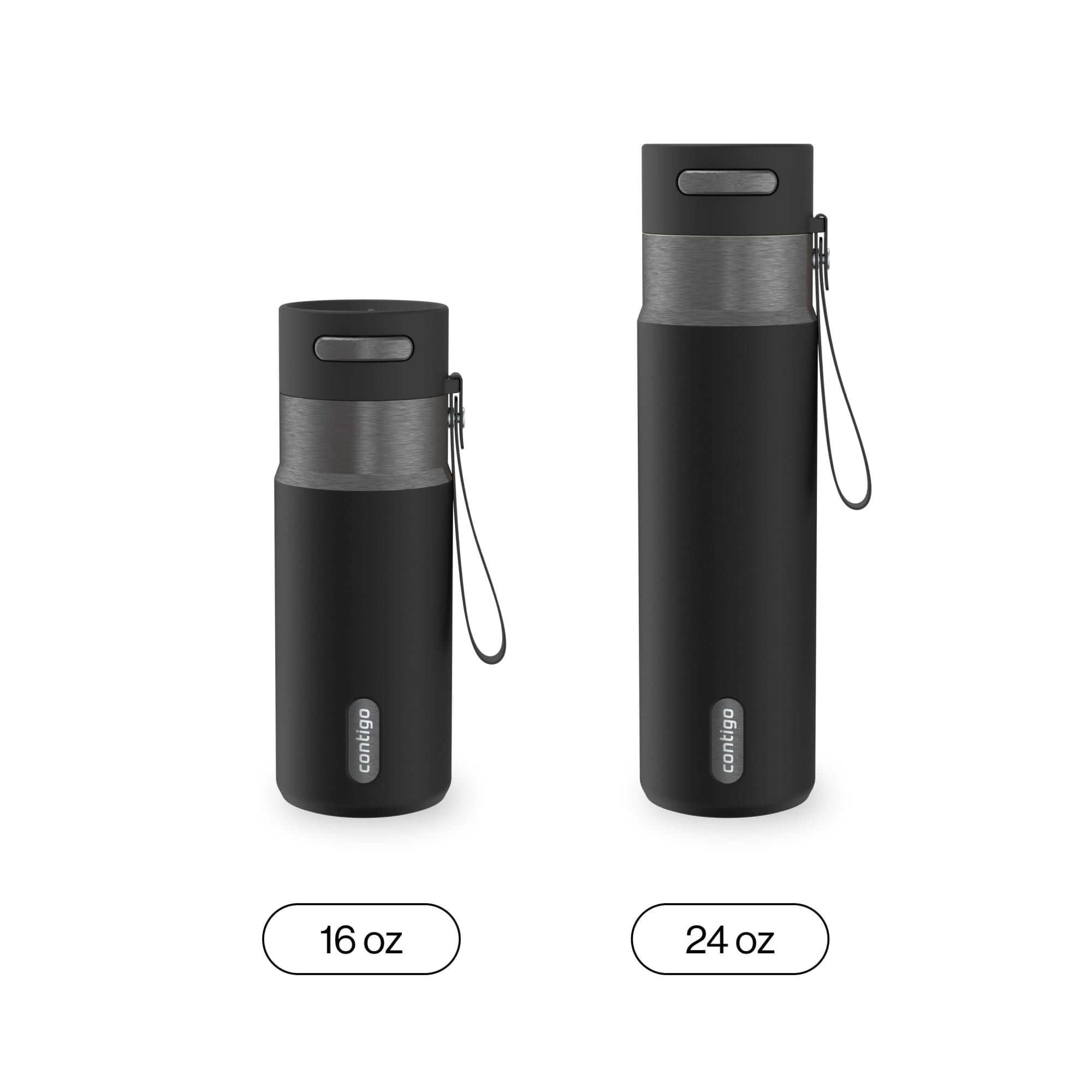 Contigo AutoSeal 16 oz Leakproof Water Bottle with Carrying Strap - 2YAK
