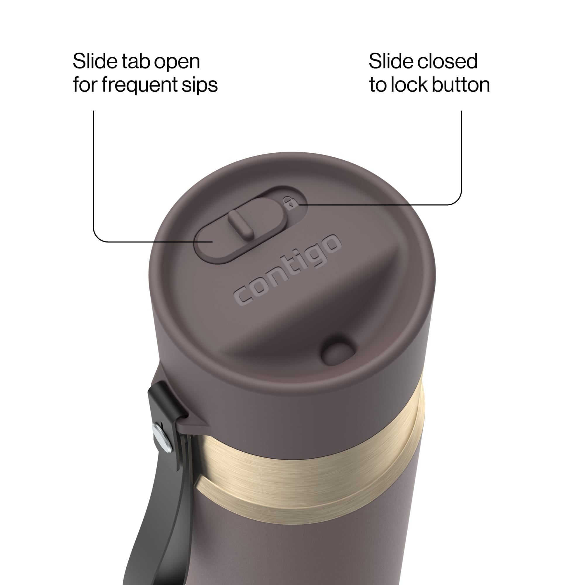 Contigo AutoSeal 16 oz Leakproof Water Bottle with Carrying Strap - 2YAK