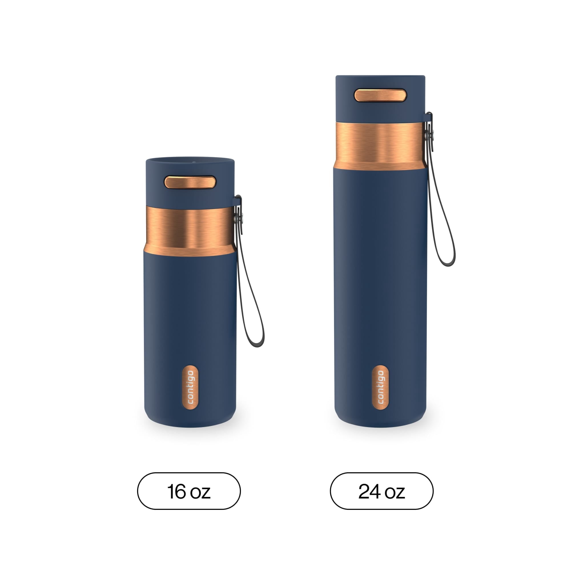 Contigo AutoSeal 16 oz Leakproof Water Bottle with Carrying Strap - 2YAK