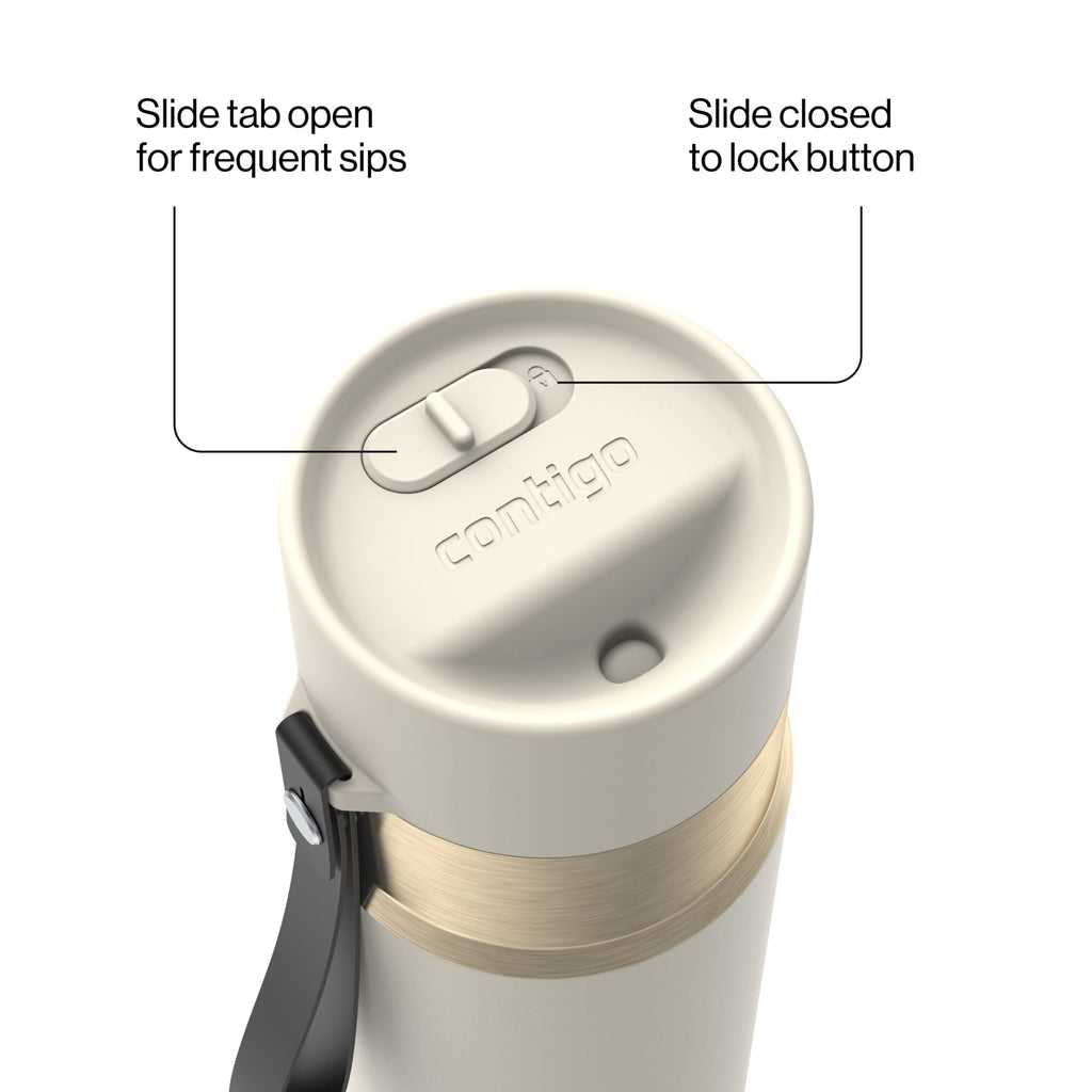 Contigo AutoSeal 16 oz Leakproof Water Bottle with Carrying Strap - 2YAK