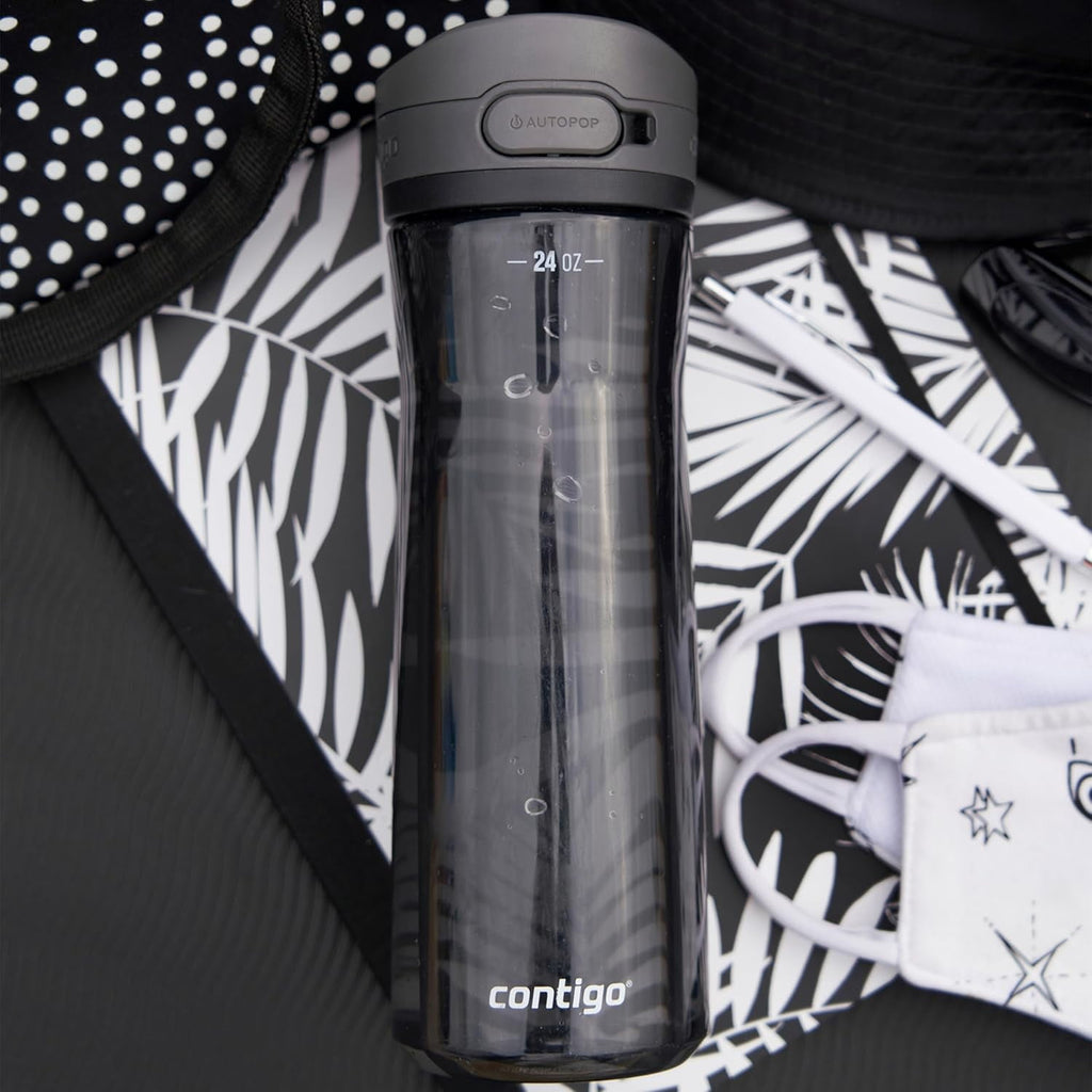 Contigo - Water Bottle with Leak-Proof and Locking Lid, BPA Free, 709ml Capacity, Black - GY2A