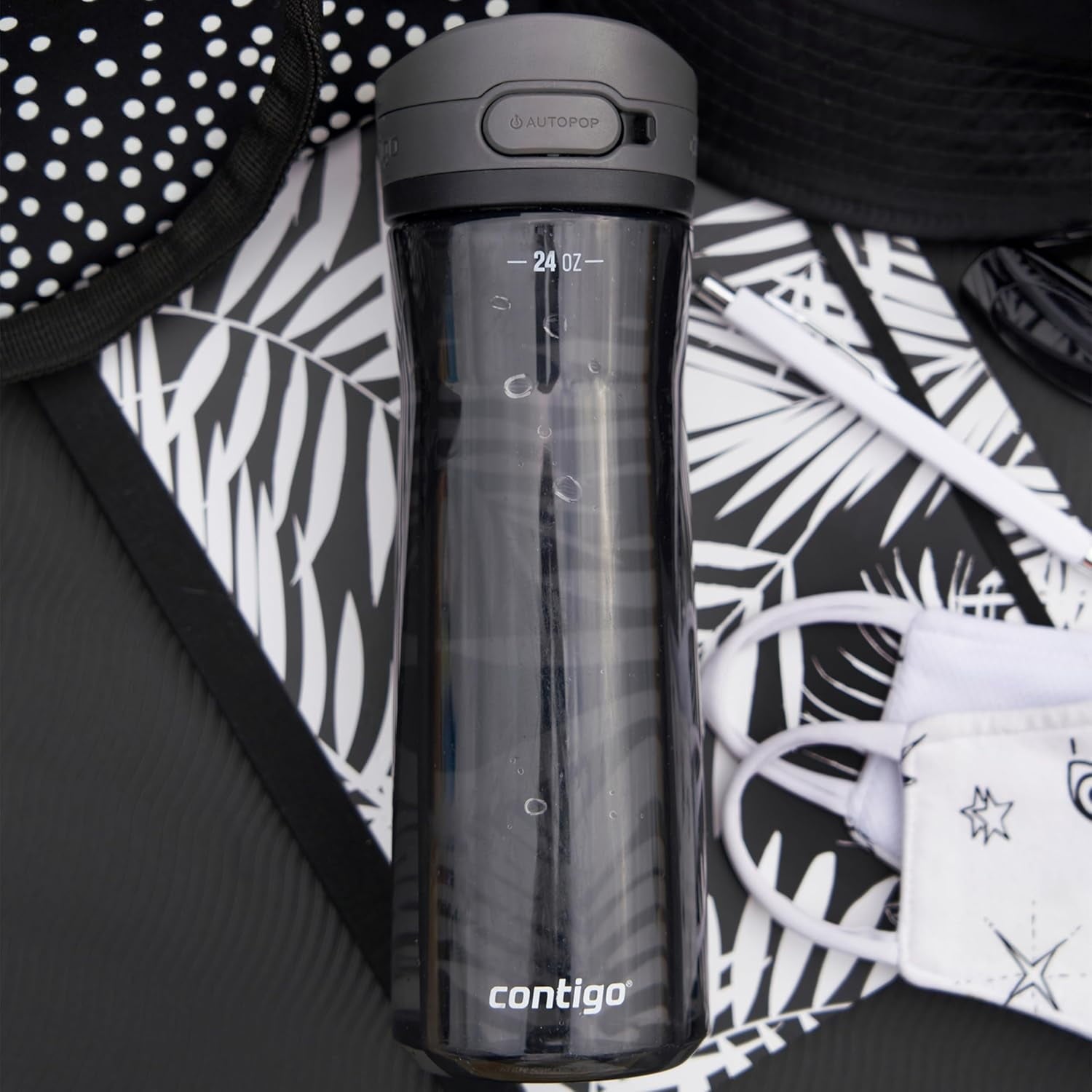 Contigo - Water Bottle with Leak-Proof and Locking Lid, BPA Free, 709ml Capacity, Black - GY2A