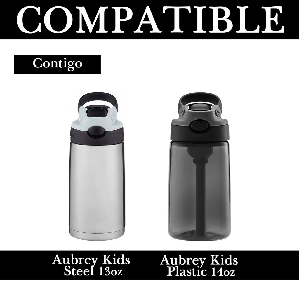 Linkidea Water Bottle Sleeve Compatible with Contigo Aubrey Tritan 14oz, Steel 13oz Kids Bottle, Waterbottle Holder Bag with Name Tag, Black - 8QAK