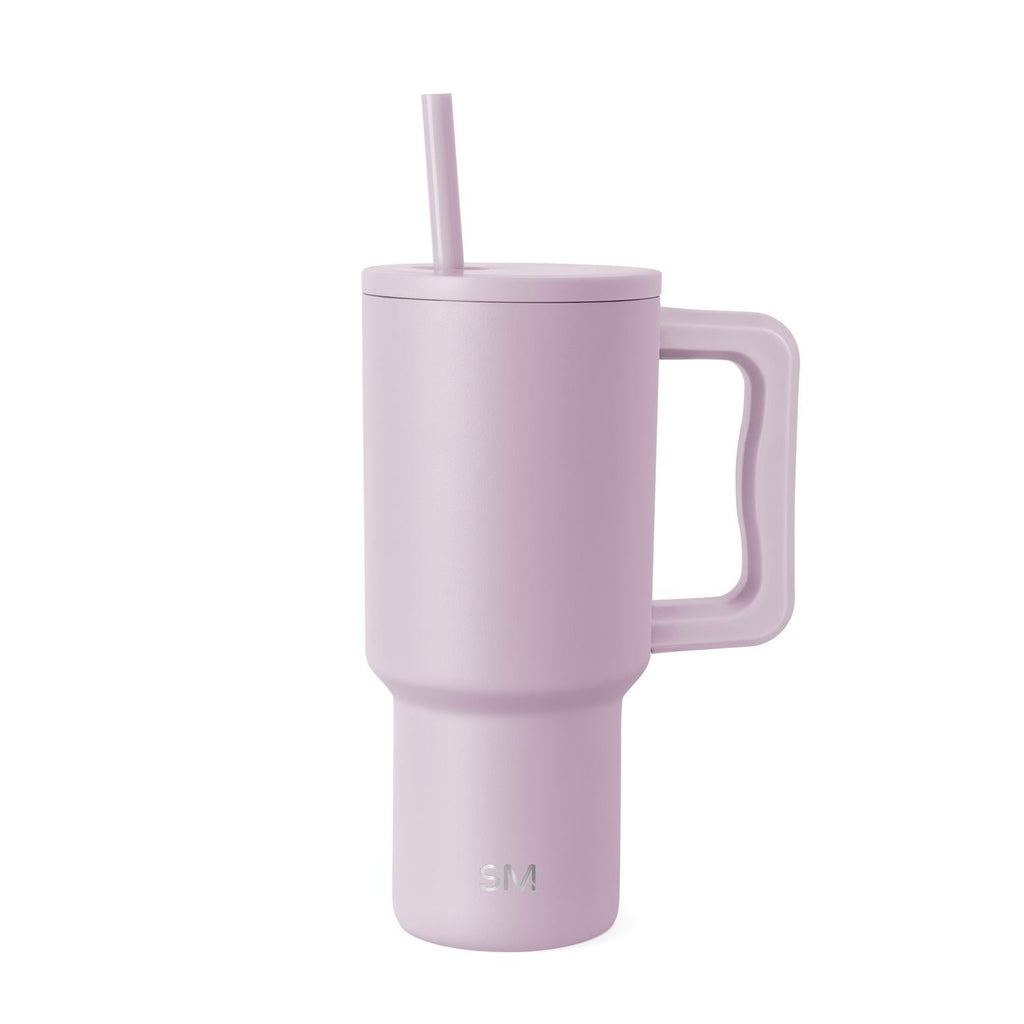 Simple Modern 30 fl oz Insulated Stainless Steel Trek Tumbler with Straw Lid | Seaglass Sage and Cream Checkmate - 2P24
