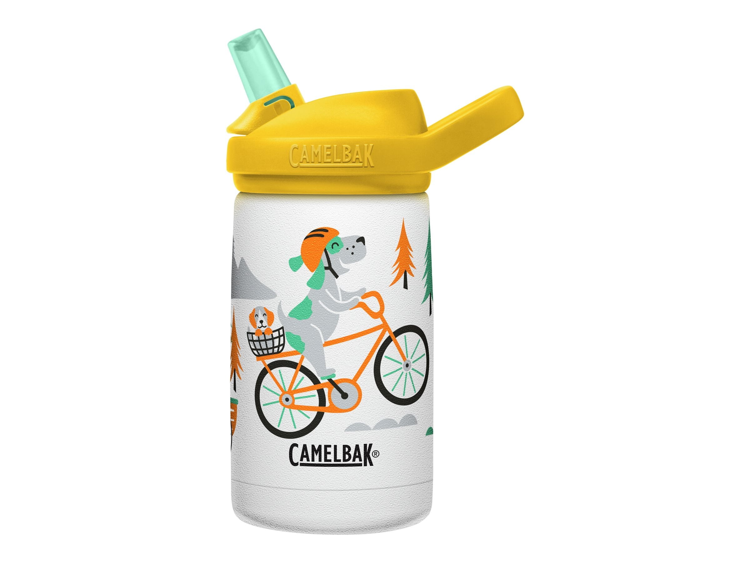 CamelBak Eddy+ Kids - Water bottle - Size 4.25 in x 2.91 in - Height 6.5 in - 12 fl.oz - biking dogs - US84