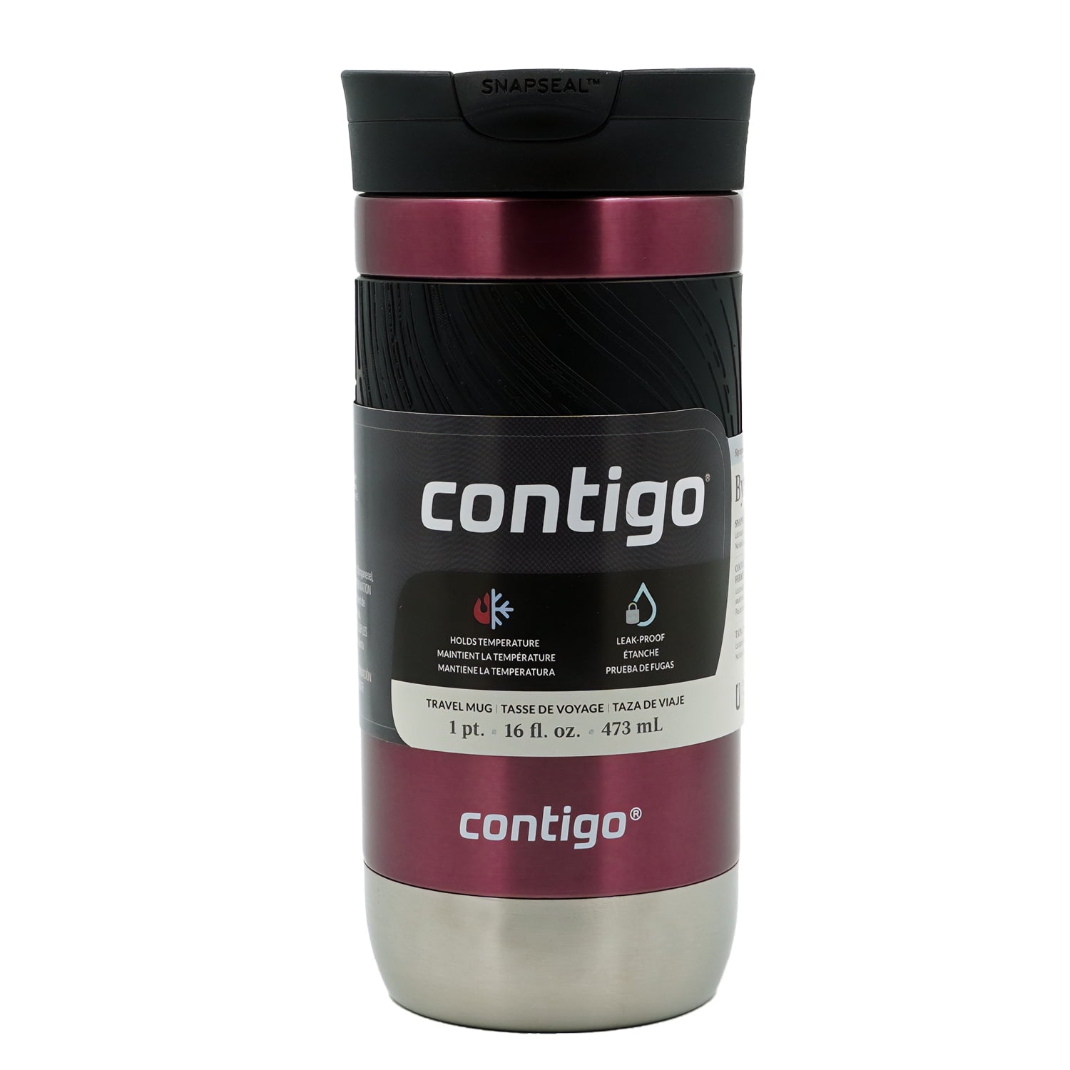 Contigo Byron 2.0 Stainless Steel Travel Mug with SNAPSEAL Lid and Grip, 16oz. - G3H7