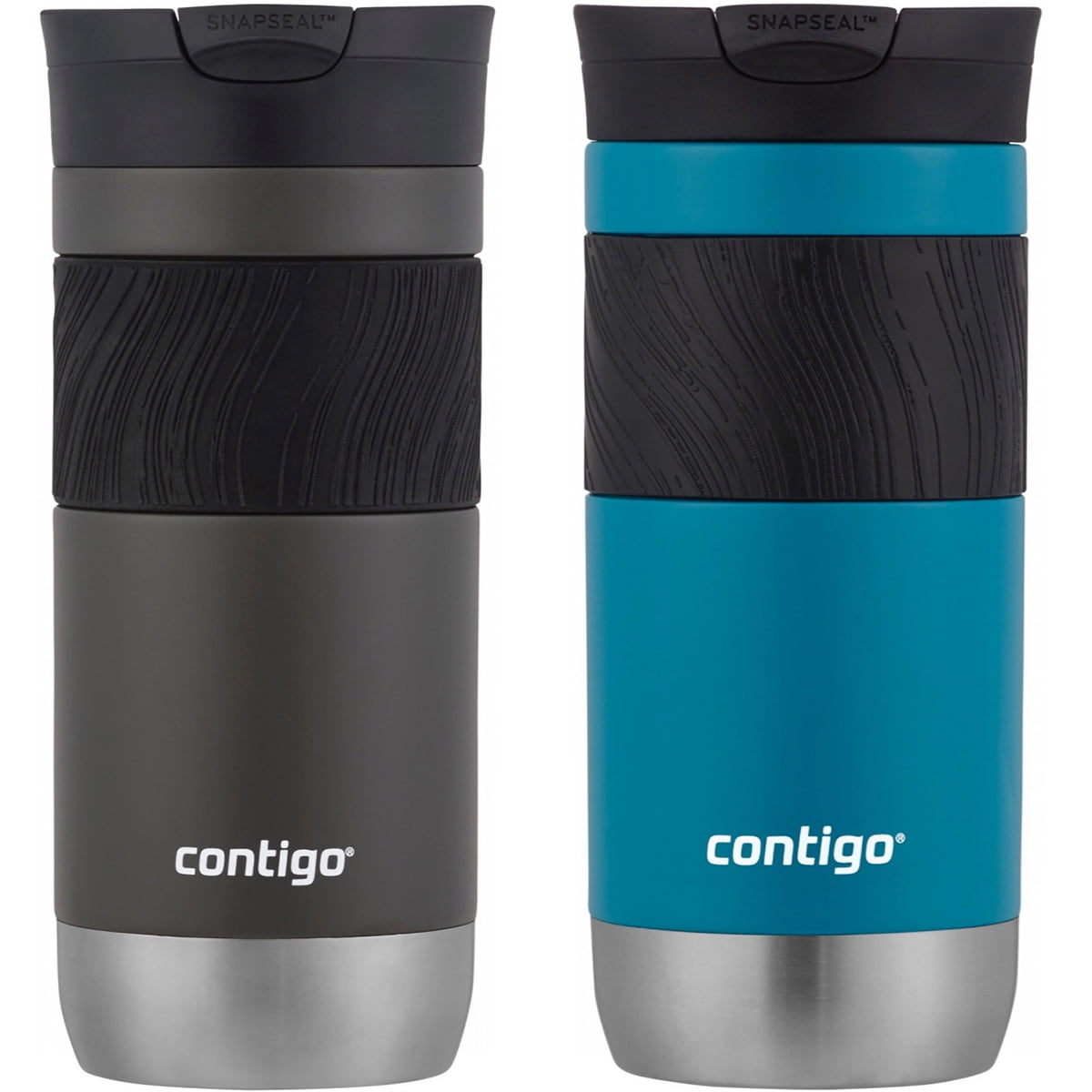 Contigo Byron 2.0 Stainless Steel Travel Mug with SNAPSEAL Lid and Grip, 20 oz, Sake &amp; Blue Corn, 2-Pack - GVNC