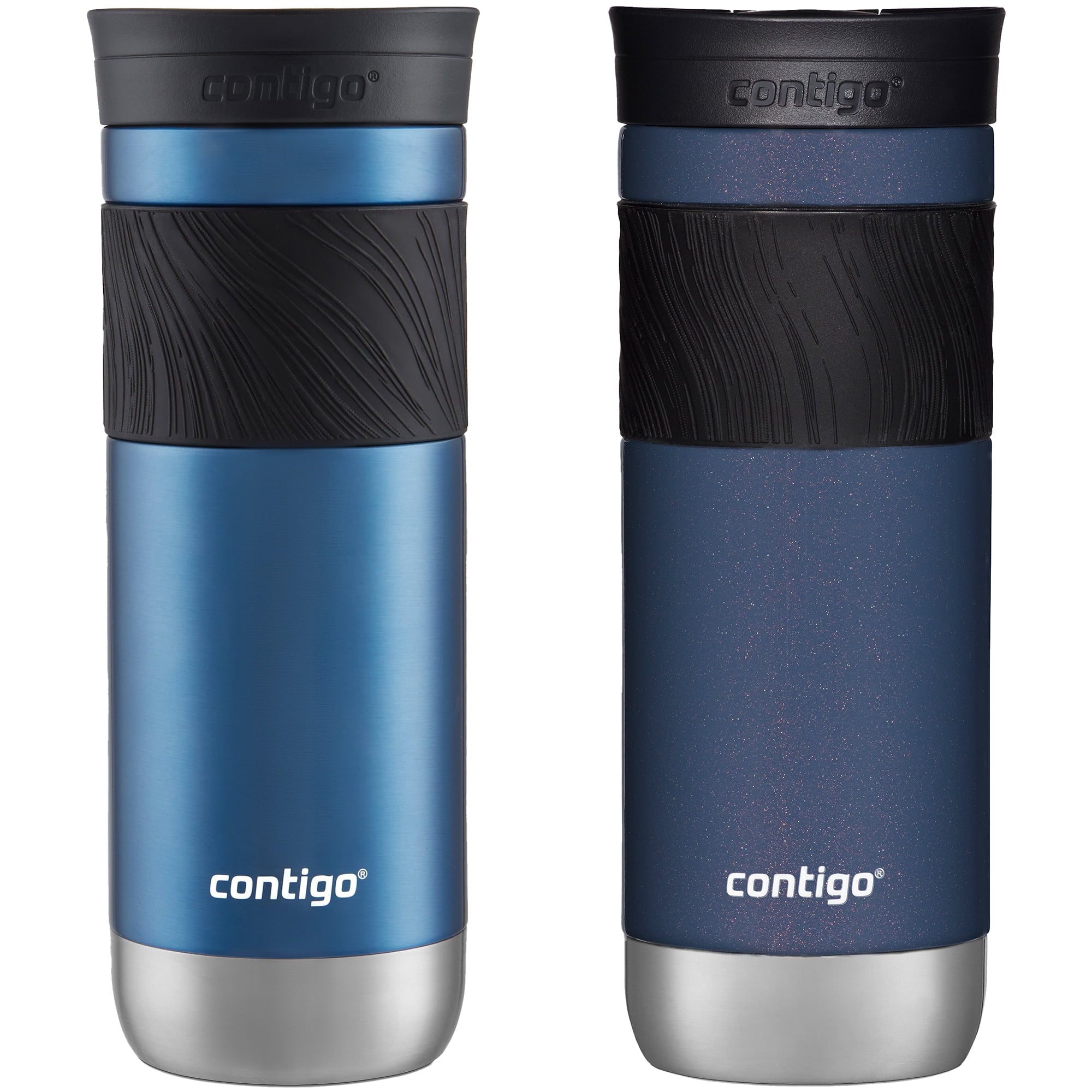 Contigo SNAPSEAL Insulated Stainless Steel Travel Mug with Grip, 20 oz, Blue Corn &amp; Midnight Berry, 2-Pack - KZSN