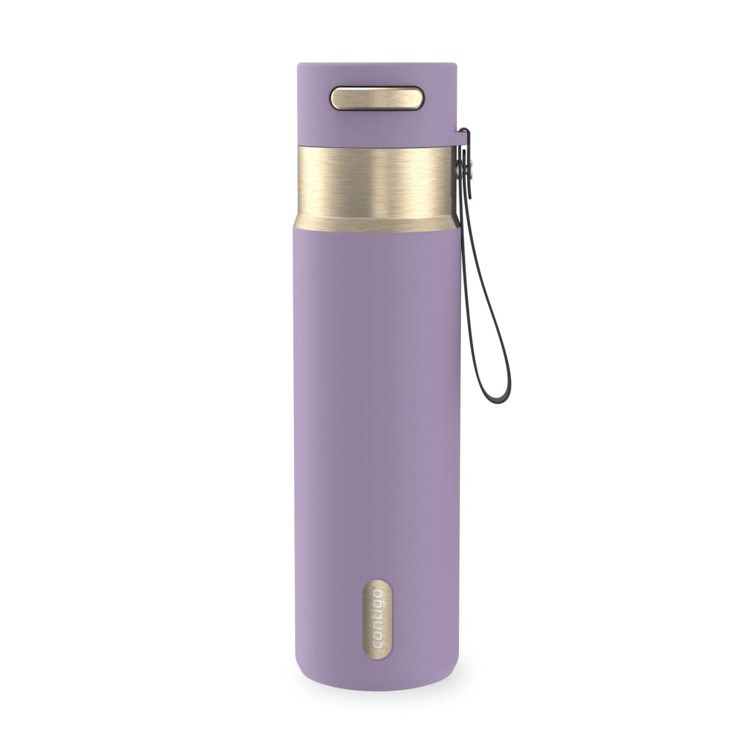 Contigo AutoSeal Leakproof Stainless Steel Reusable Water Bottle Tumbler with Carrying Strap, Cream/Champagne, 24 oz - MHSJ