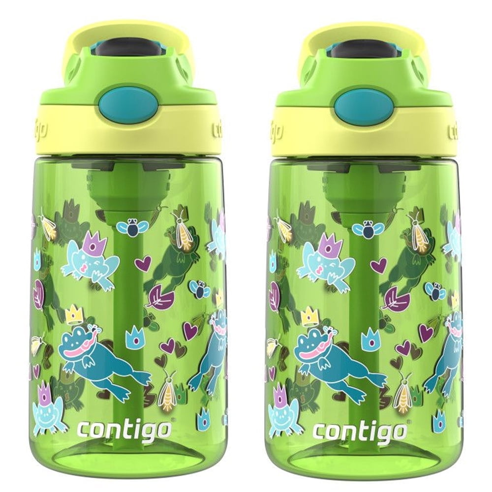 Contigo Kid's 14 oz. Aubrey Water Bottle 2-Pack - Bunnies/Frog - JLXD