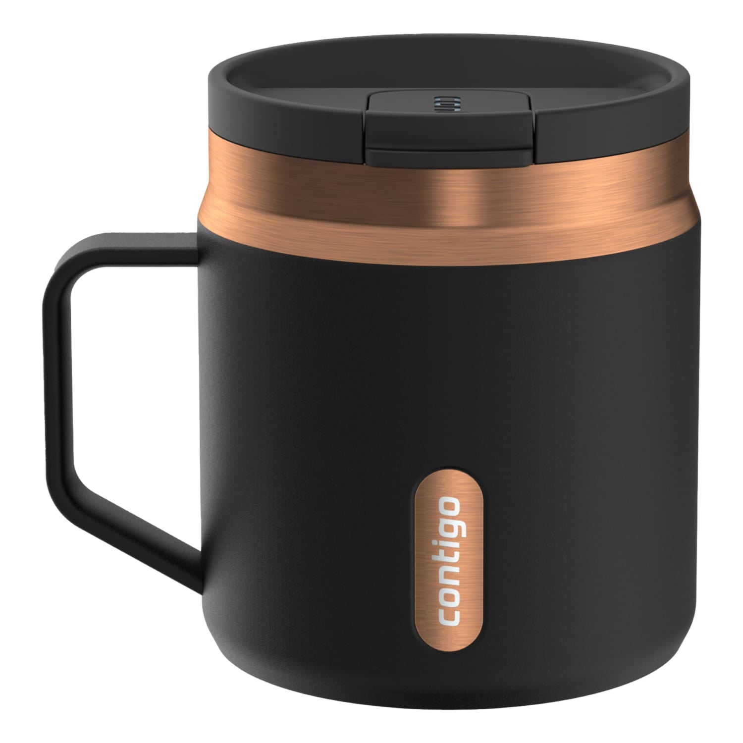 Contigo SnapSeal Leakproof Stainless Steel Reusable Travel Tumbler,Black/Bronze, 14 oz - 9DSU