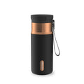 Contigo SnapSeal Leakproof Stainless Steel Reusable Water Bottle with Carrying Strap, Black/Bronze, 16 oz - GW7W