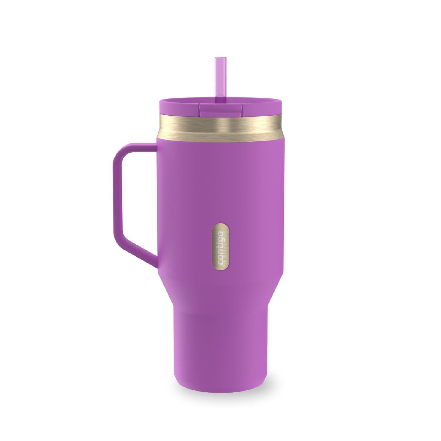 Contigo SnapSeal Leakproof Stainless Steel Reusable Water Bottle Tumbler with Side Handle, Black/Bronze, 30 oz - K4KT