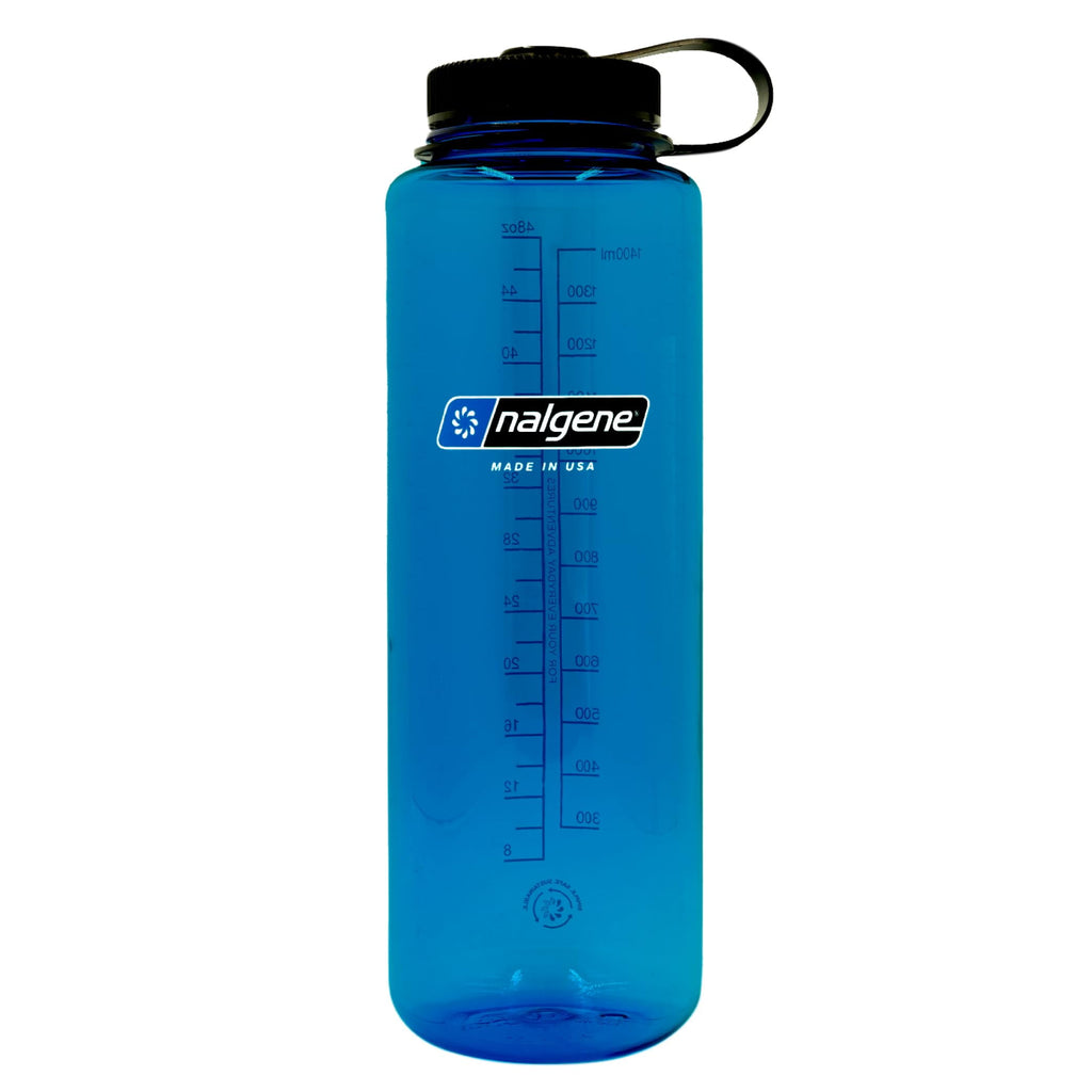 Nalgene Sustain Tritan BPA-Free Water Bottle Made with Material Derived from 50% Plastic Waste (using ISCC certified mass balance), 48 OZ, Wide Mouth, Blue - WCUY