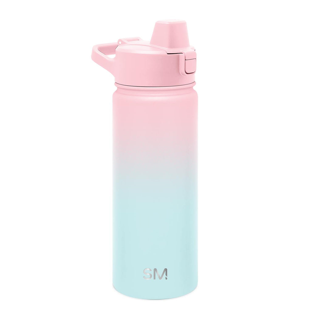 Simple Modern 18 fl oz Insulated Stainless Steel Summit Water Bottle with Covered Silicone Straw Lid | Sweet Taffy - 5MNL