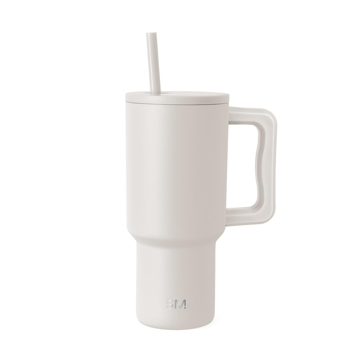 Simple Modern 30 fl oz Insulated Stainless Steel Trek Tumbler with Straw Lid | Seaglass Sage and Cream Checkmate - 2P24
