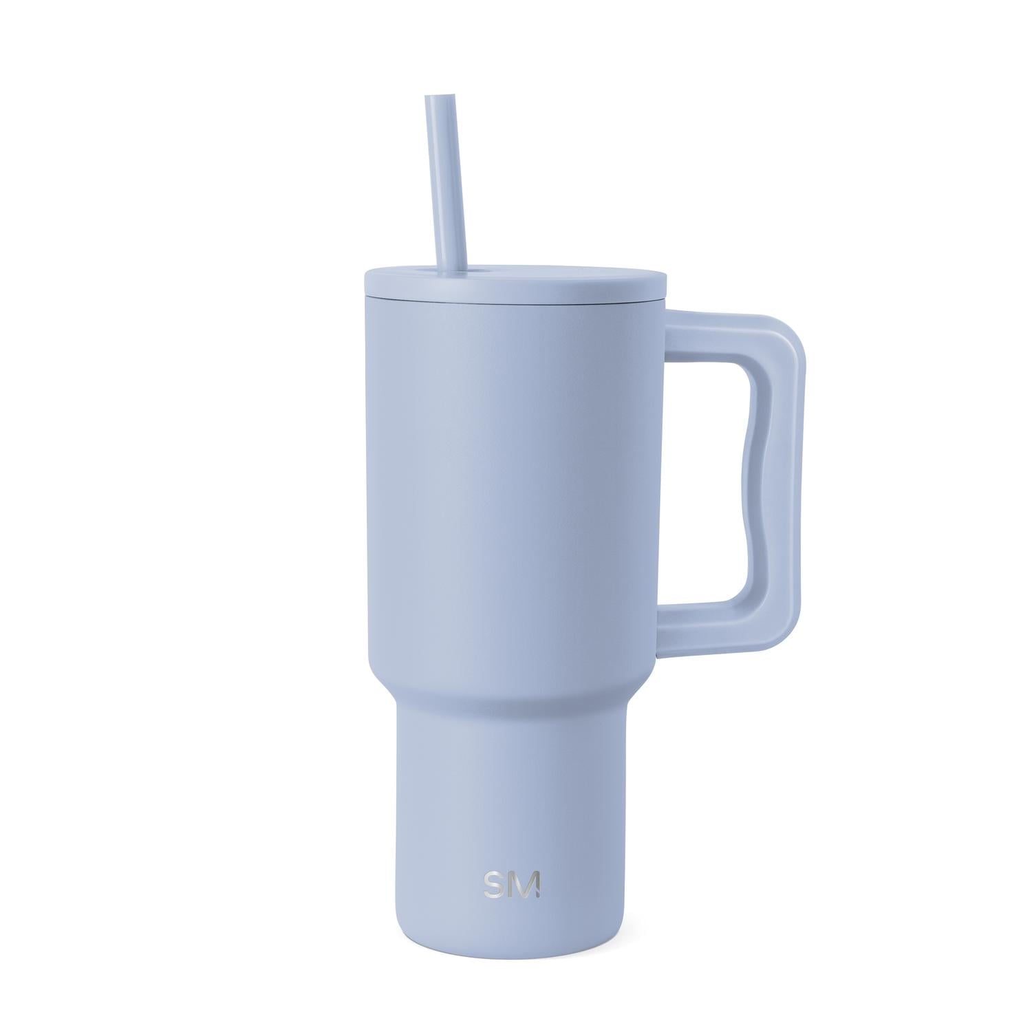 Simple Modern 30 fl oz Insulated Stainless Steel Trek Tumbler with Straw Lid | Seaglass Sage and Cream Checkmate - 2P24